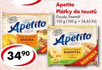 CBA Apetito Plátky do toustů Gouda, Ementál 130 g nabídka