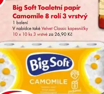 CBA Big Soft Toaletní papír Camomile 8 rolí 3 vrstvý nabídka