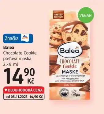 dm drogerie Balea Chocolate Cookie pleťová maska 2x8 ml nabídka