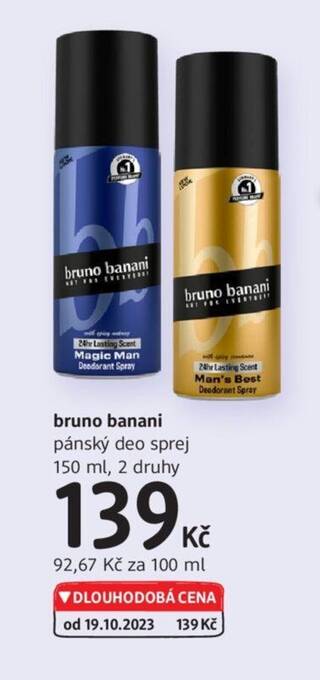 dm drogerie Bruno banani pánský deo sprej 150 ml, 2 druhy nabídka