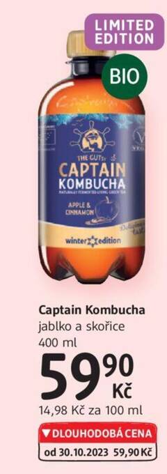 dm drogerie Captain Kombucha jablko a skořice 400 ml nabídka