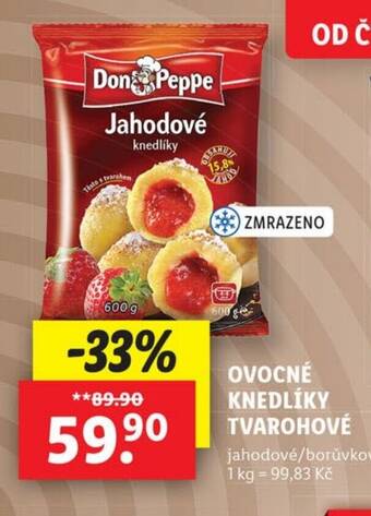 Lidl OVOCNÉ KNEDLÍKY TVAROHOVÉ nabídka