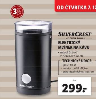 Lidl SILVERCRESTⓇ ELEKTRICKÝ MLÝNEK NA KÁVU nabídka