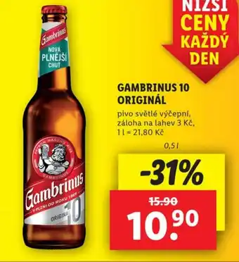 Lidl GAMBRINUS 10 ORIGINÁL nabídka