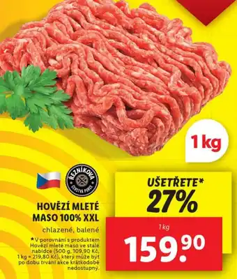Lidl HOVĚZÍ MLETÉ MASO 100% XXL nabídka