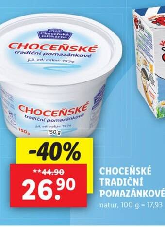 Lidl CHOCEŇSKÉ TRADIČNÍ POMAZÁNKOVÉ nabídka
