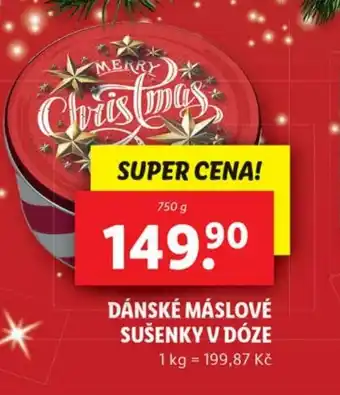 Lidl DÁNSKÉ MÁSLOVÉ SUŠENKY V DÓZE nabídka