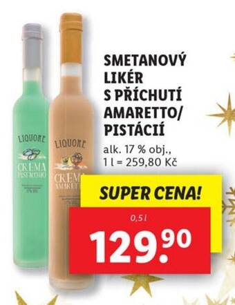 Lidl SMETANOVÝ LIKÉR S PŘÍCHUTÍ AMARETTO/ PISTÁCIÍ nabídka