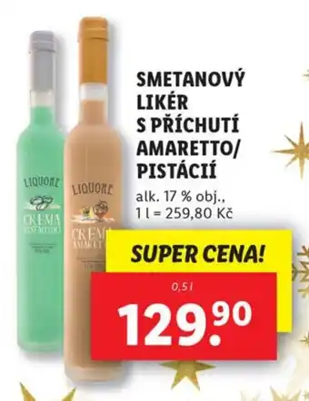 Lidl SMETANOVÝ LIKÉR S PŘÍCHUTÍ AMARETTO/ PISTÁCIÍ nabídka