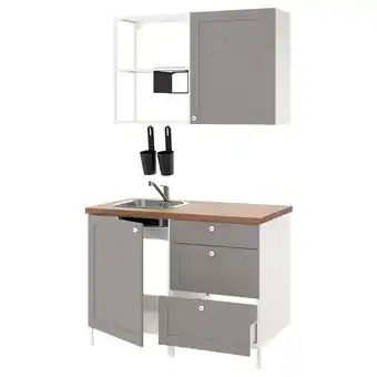 IKEA Enhet kuchyně, bílá/šedá rám, 123x63.5x222 cm nabídka