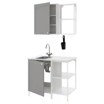 IKEA Enhet kuchyně, bílá/šedá rám, 103x63.5x222 cm nabídka