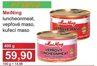 PLUS JIP MeiNing luncheonmeat, vepřové maso, kuřecí maso nabídka