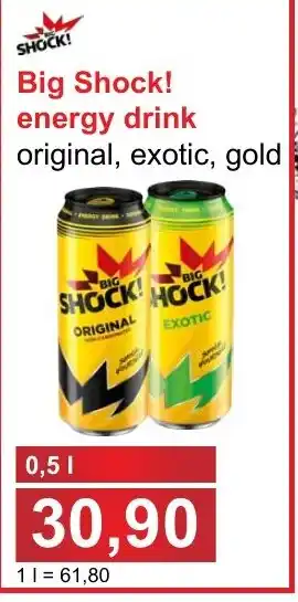 Big Shock! energy drink original, exotic, gold