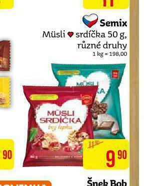 Teta Semix müsli srdíčka nabídka