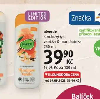 dm drogerie Alverde sprchový gel nabídka