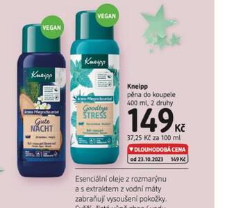 dm drogerie Kneipp pěna do koupele nabídka