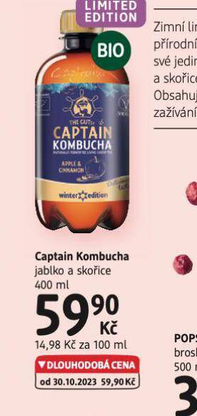 dm drogerie Captain kombucha jablko a skořice nabídka