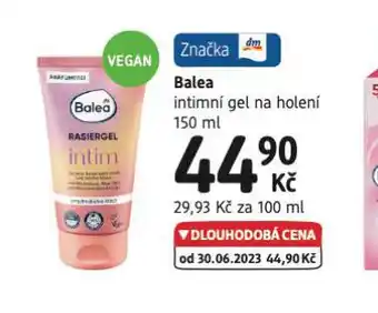dm drogerie Balea intimní gel na holení nabídka