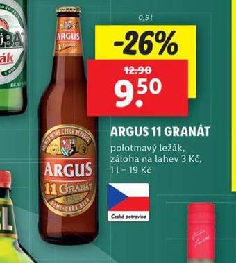 Lidl Pivo argus 11 granát nabídka
