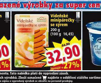 Norma Vídeňské minipárečky se sýrem nabídka