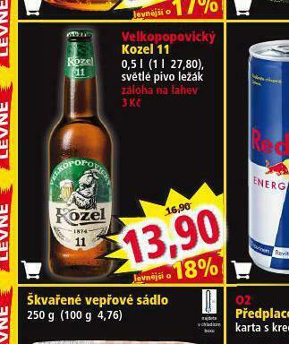 Norma Pivo velkopopovický kozel 11 nabídka