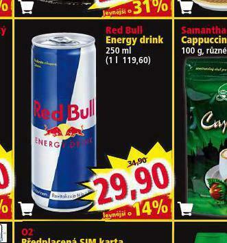 Norma Red bull energy drink nabídka