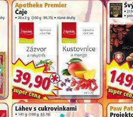 Norma Apotheke premier čaje nabídka