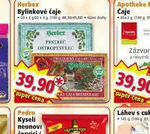 Norma Herbex bylinné čaje nabídka