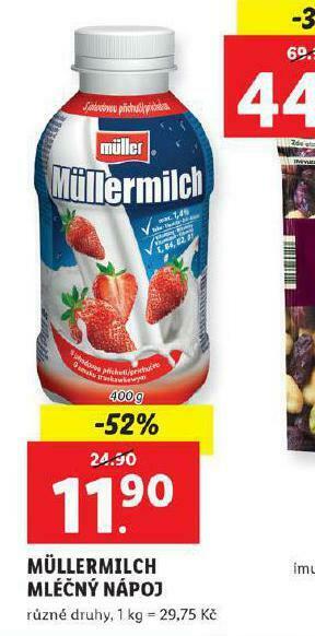 Lidl Müllermilch mléčný nápoj nabídka