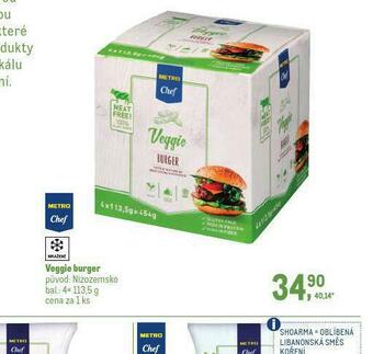 Makro Veggie burger nabídka