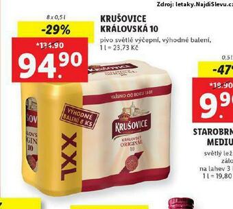 Lidl Pivo krušovice královská 10 nabídka