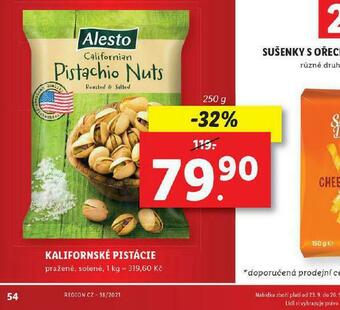Lidl Kaliforsnké pistácie nabídka
