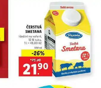 Lidl Čerstvá smetana nabídka