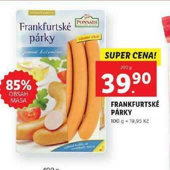 Lidl Frankfurtské párky nabídka