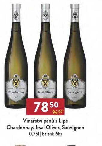 Qanto Vinařství pánů z Lipé Chardonnay, Irsai Oliver, Sauvignon 0,75L nabídka