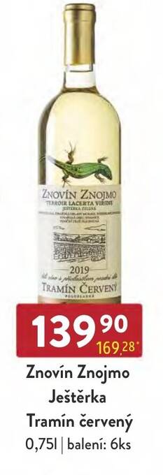Qanto Znovín Znojmo Ještěrka Tramín červený 0.75L nabídka