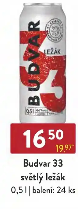 Qanto Budvar 33 světlý ležák 0.5L nabídka