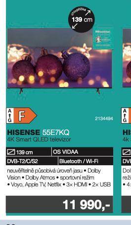 Electro World 4ksmart qled televizor hisense 139 cm nabídka