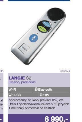 Electro World Hlasový překladač langie s2 nabídka