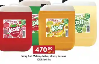 Qanto Sirup Koli Malina, Jablko, Oranž, Bezinka 10L nabídka