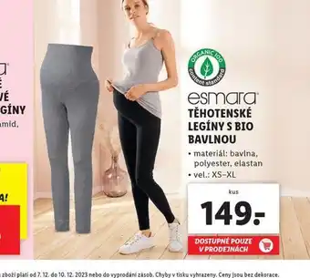 Lidl Těhotenské legíny s bio bavlnou nabídka