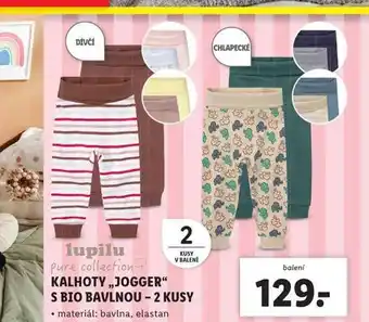 Lidl Kalhoty jogger s bio bavlnou nabídka