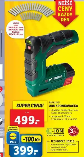 Lidl Aku sponkovačka nabídka
