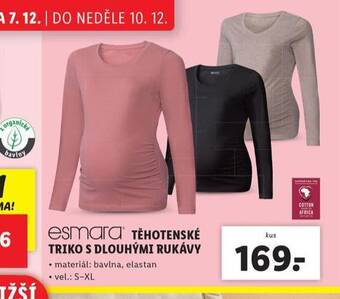 Lidl Těhotenské triko s dlouhými rukávy nabídka