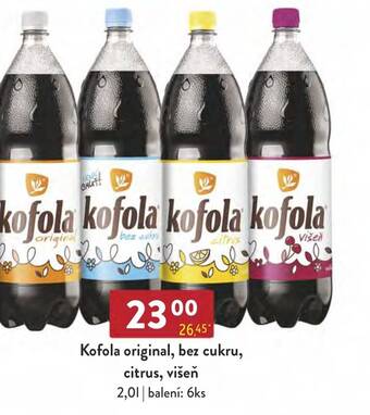 Qanto Kofola original, bez cukru, citrus, višeň 2.0L nabídka