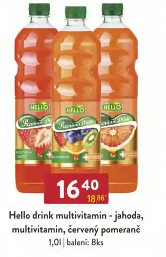 Qanto Hello drink multivitamin - jahoda, multivitamin, červený pomeranč 1,0L nabídka