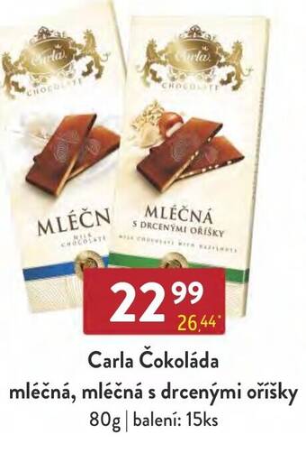 Qanto Carla Čokoláda mléčná, mléčná s drcenými oříšky nabídka