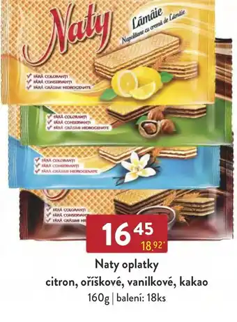 Qanto Naty oplatky citron, oříškové, vanilkové, kakao nabídka