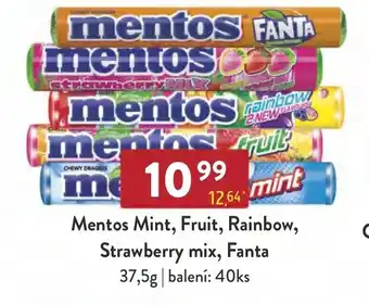 Qanto Mentos Mint, Fruit, Rainbow, Strawberry mix, Fanta nabídka