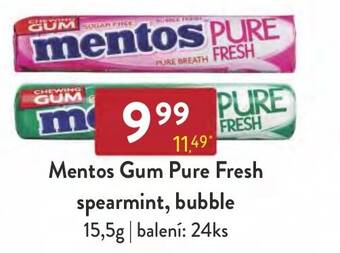 Qanto Mentos Gum Pure Fresh spearmint, bubble nabídka